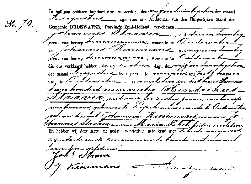 18830825 ovl akte 70 Hendrikus Straver ev J Krooimans